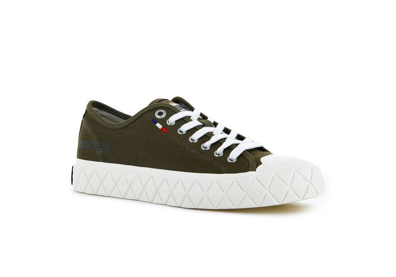 Kids' Palladium Palla Ace Canvas Low Tops Olive | UAE  ZNQXY2315