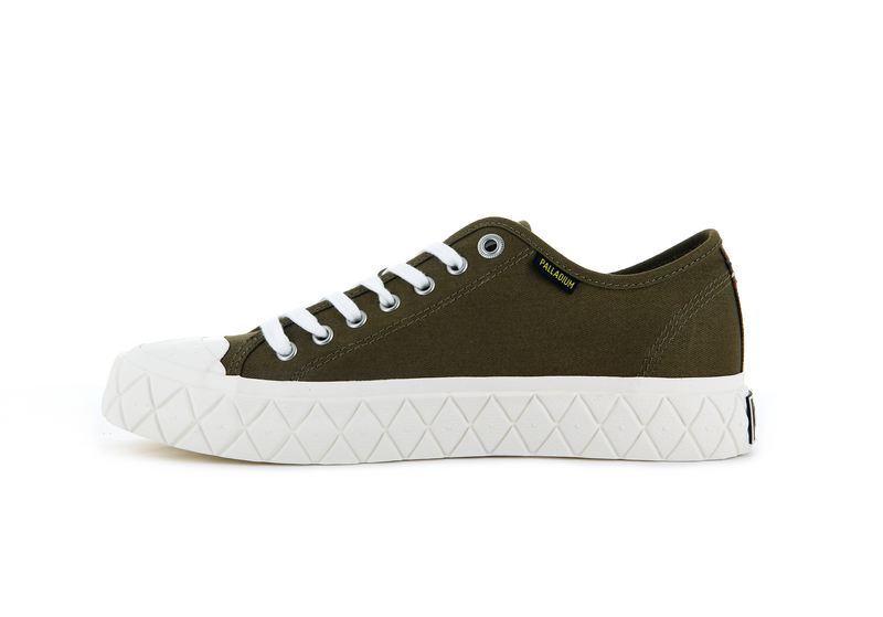 Kids' Palladium Palla Ace Canvas Low Tops Olive | UAE  ZNQXY2315