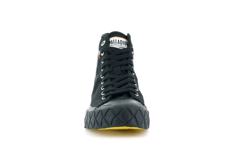 Kids' Palladium Palla Ace Canvas Mid Low Tops Black | UAE  HQJYZ0168