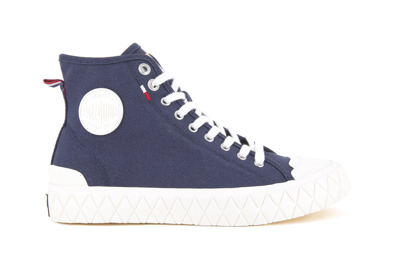 Kids\' Palladium Palla Ace Canvas Mid Low Tops Indigo | UAE  NLVUZ9021