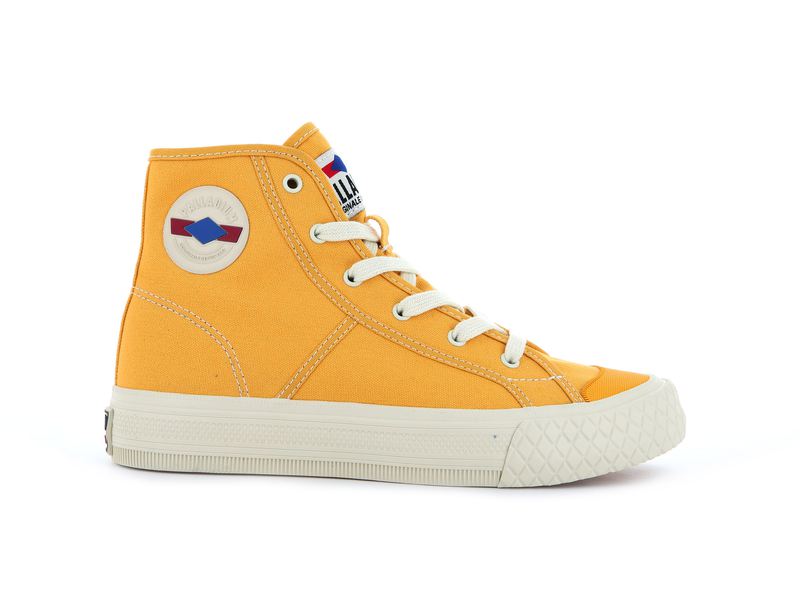 Kids\' Palladium Palla Louvel High Tops Mustard | UAE  JULCW1894