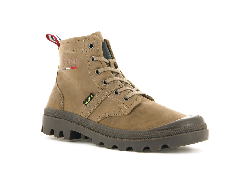 Kids' Palladium Pallabrousse 75th Leather Boots Brown | UAE  NUGFI2740