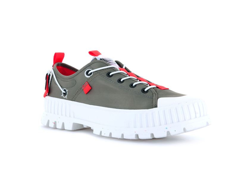 Kids' Palladium Pallashock Lo Ticket To Earth Low Tops Olive | UAE  XSMAC6374