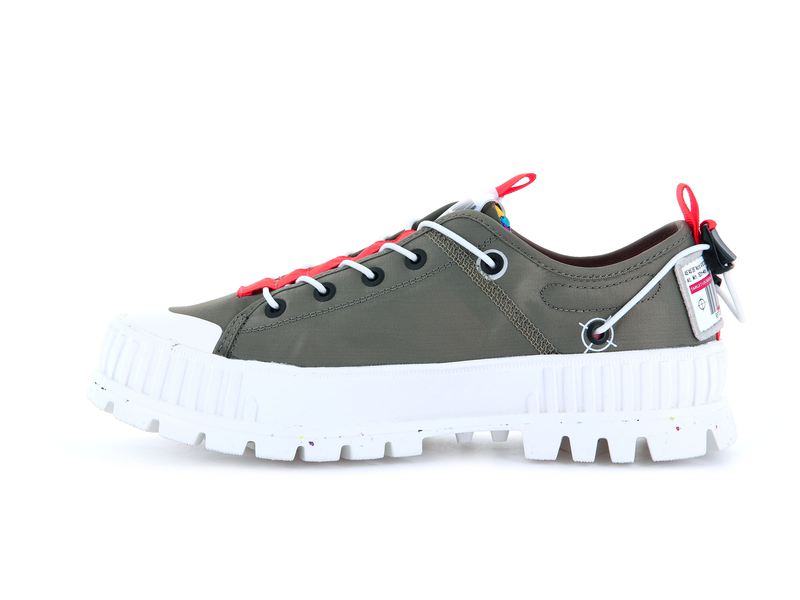 Kids' Palladium Pallashock Lo Ticket To Earth Low Tops Olive | UAE  XSMAC6374