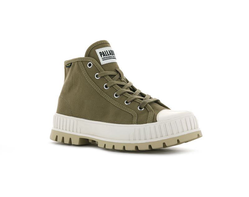 Kids' Palladium Pallashock Mid Og High Tops Olive | UAE  JVFCB8297