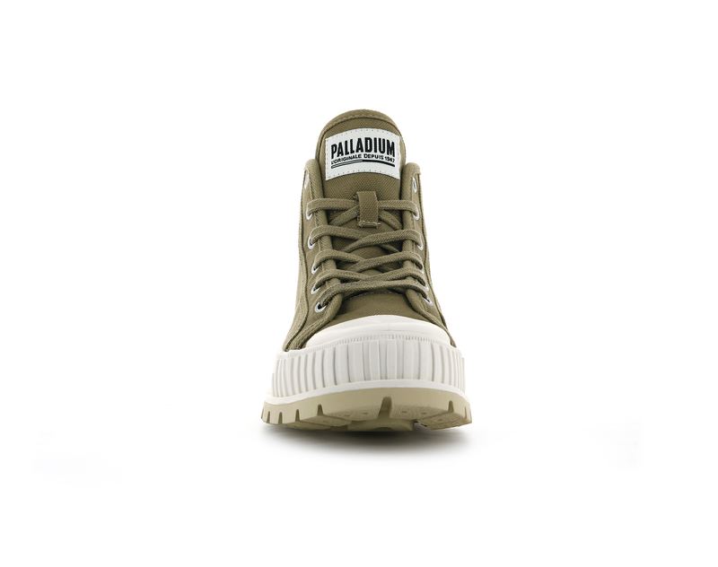 Kids' Palladium Pallashock Mid Og High Tops Olive | UAE  JVFCB8297