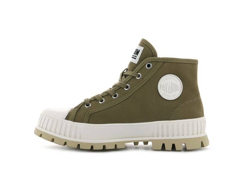 Kids' Palladium Pallashock Mid Og High Tops Olive | UAE  JVFCB8297