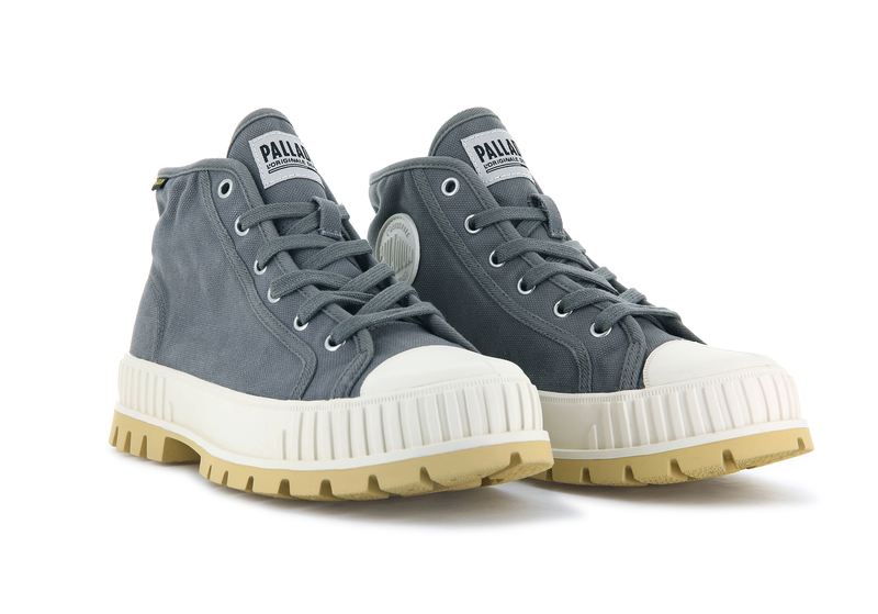 Kids' Palladium Pallashock Mid Og High Tops Grey | UAE  QSBFX0874