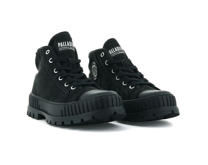 Kids' Palladium Pallashock Mid Og High Tops Black | UAE  YKZCJ6825