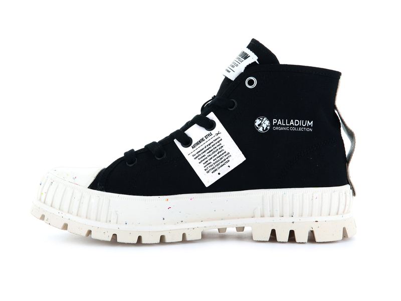 Kids' Palladium Pallashock Mid Organic High Tops Black | UAE  CPJDE5143