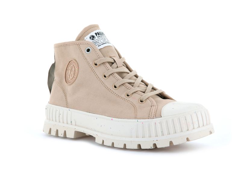 Kids' Palladium Pallashock Mid Organic High Tops Beige | UAE  RWNVI2384