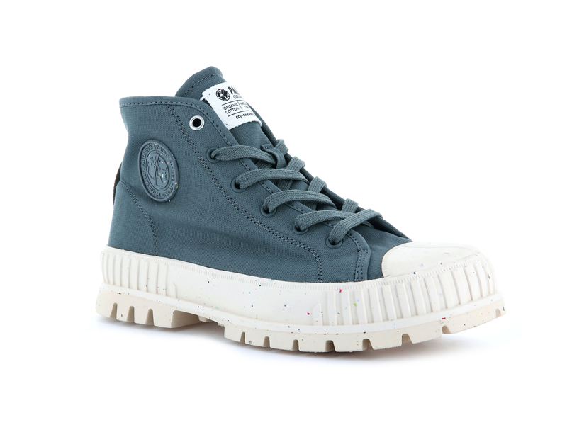 Kids' Palladium Pallashock Mid Organic High Tops Blue | UAE  UOFZS7018