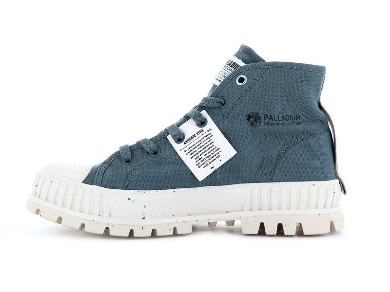 Kids' Palladium Pallashock Mid Organic High Tops Blue | UAE  UOFZS7018