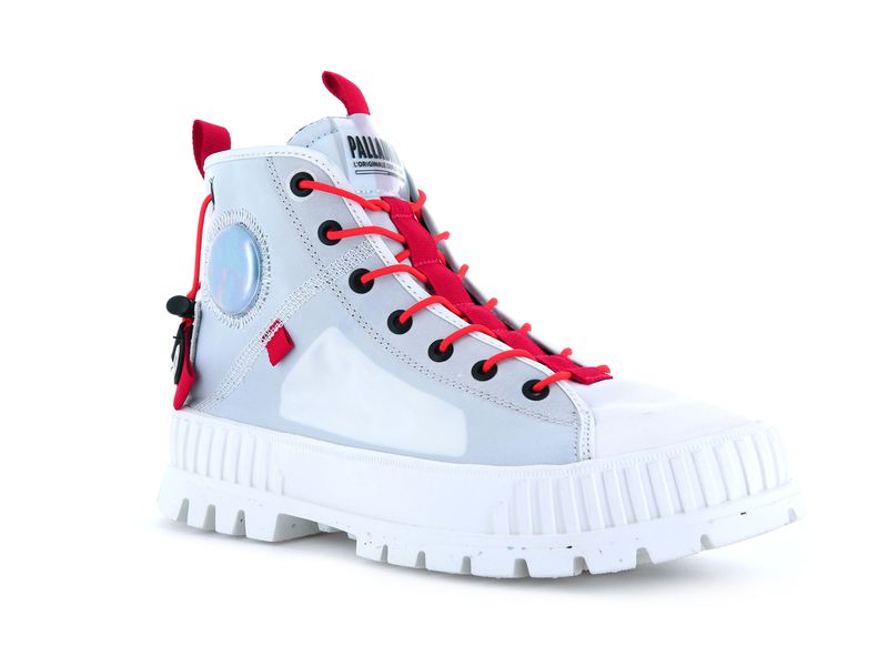 Kids' Palladium Pallashock Mid Ticket To Earth High Tops White | UAE  UQPSH3654