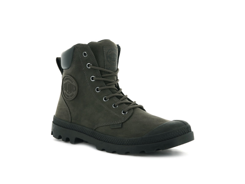 Kids' Palladium Pampa Cuff Wp Lux Boots Olive | UAE  BKDIE6128