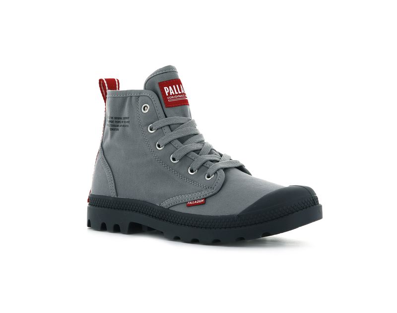 Kids' Palladium Pampa Hi Dare Boots Titanium | UAE  ZFTUK9026