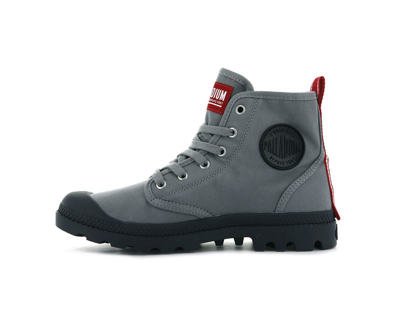 Kids' Palladium Pampa Hi Dare Boots Titanium | UAE  ZFTUK9026