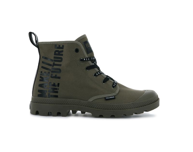 Kids\' Palladium Pampa Hi Future Boots Olive | UAE  FNIDC1785