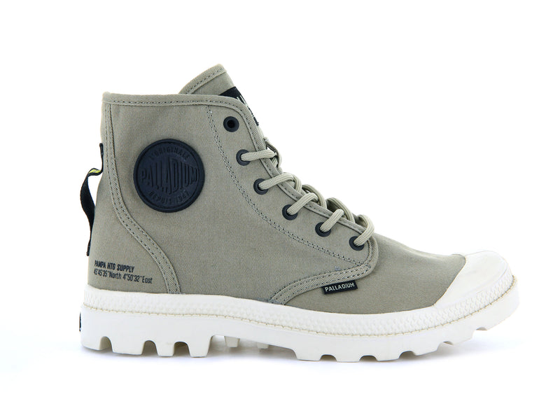 Kids\' Palladium Pampa Hi Htg Supply Boots Olive | UAE  EXVUT0674