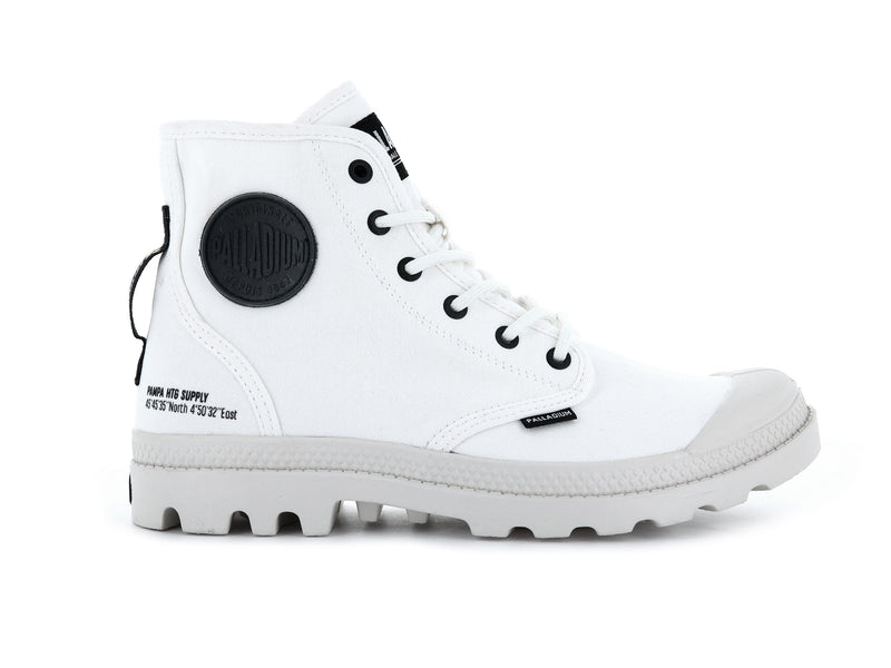 Kids\' Palladium Pampa Hi Htg Supply Boots White | UAE  LTUVK2816