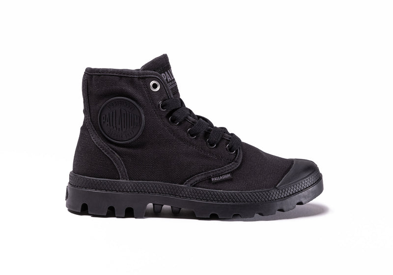 Kids\' Palladium Pampa Hi V Boots Black | UAE  RFZOY6142