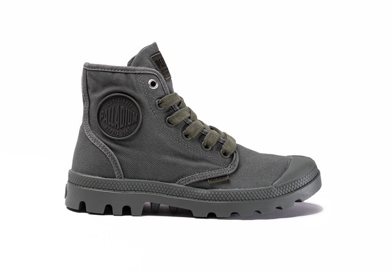 Kids\' Palladium Pampa Hi V Boots Grey | UAE  SZTIB6153