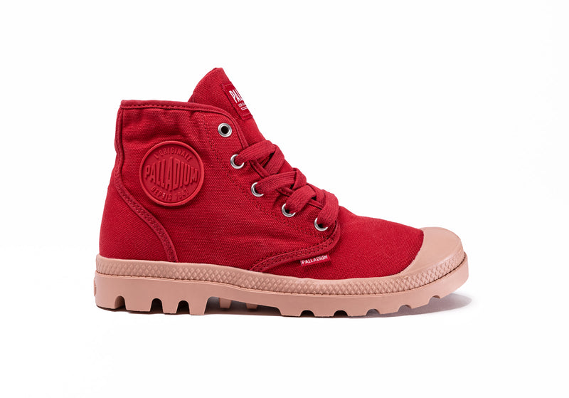 Kids\' Palladium Pampa Hi V Boots Red | UAE  JYLIR9347