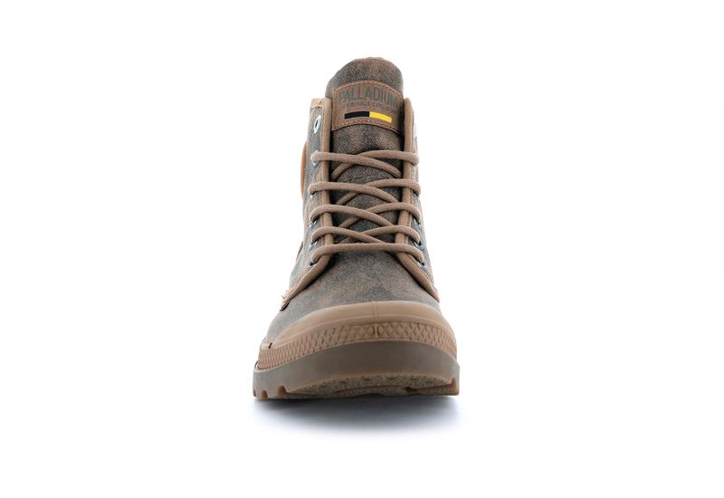 Kids' Palladium Pampa Hi Wax Boots Brown | UAE  CAFBO0453