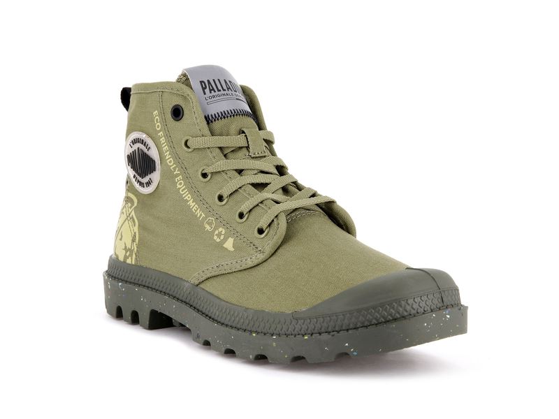 Kids' Palladium Pampa Organic Metro Boots Olive | UAE  ASQUF5976