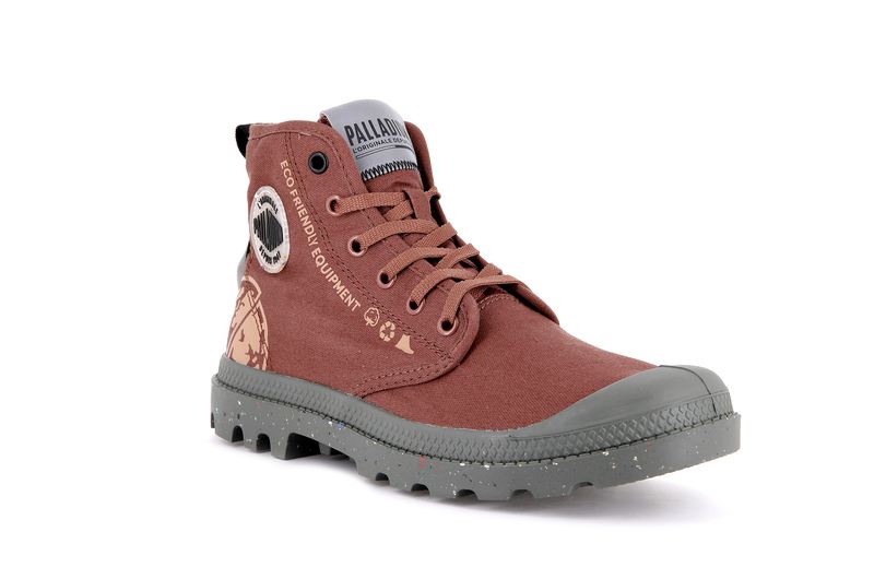 Kids' Palladium Pampa Organic Metro Boots Copper Brown | UAE  VUHCE1948