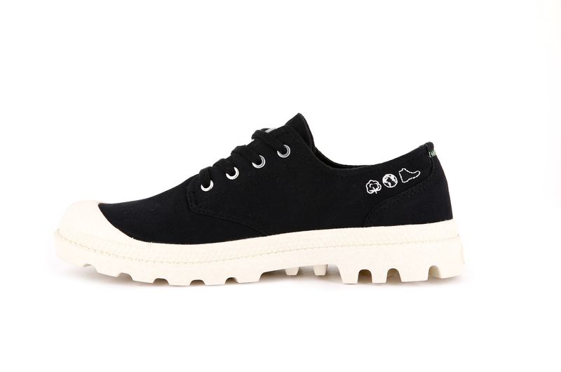 Kids' Palladium Pampa Oxford Organic Ii Low Tops Black | UAE  CBQWA0942