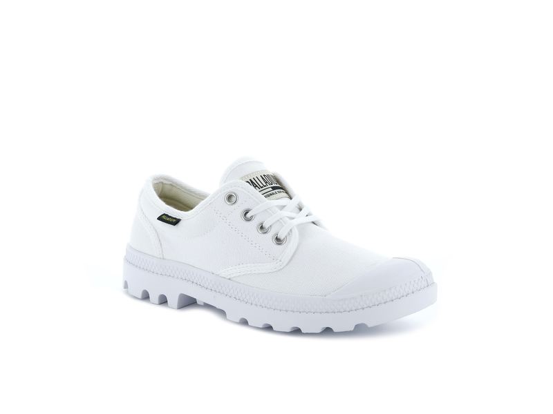 Kids' Palladium Pampa Oxford Originale Low Tops White | UAE  CZRJU0875