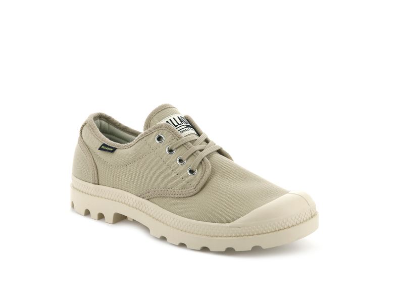 Kids' Palladium Pampa Oxford Originale Low Tops Olive | UAE  TQHDJ1043