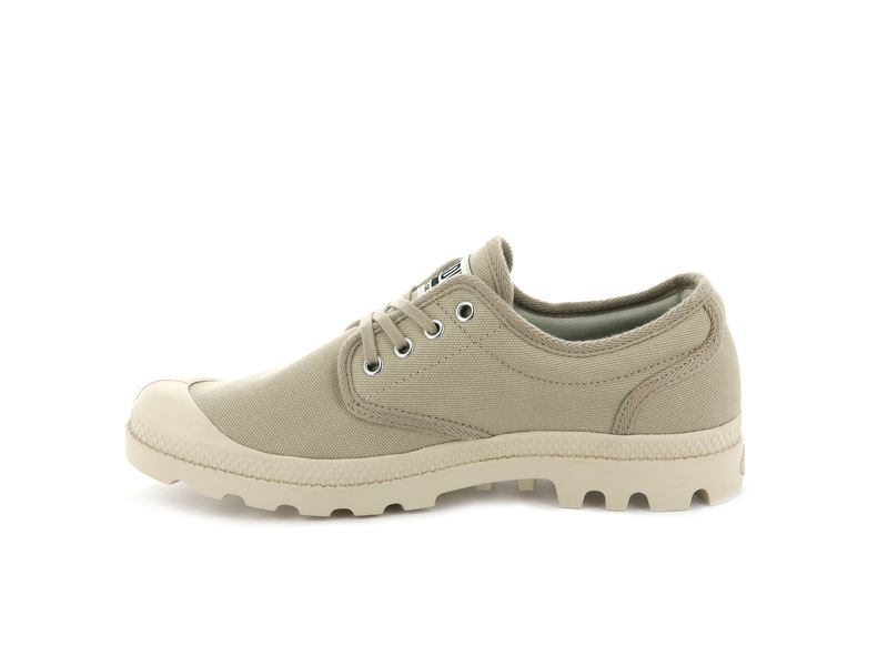 Kids' Palladium Pampa Oxford Originale Low Tops Olive | UAE  TQHDJ1043