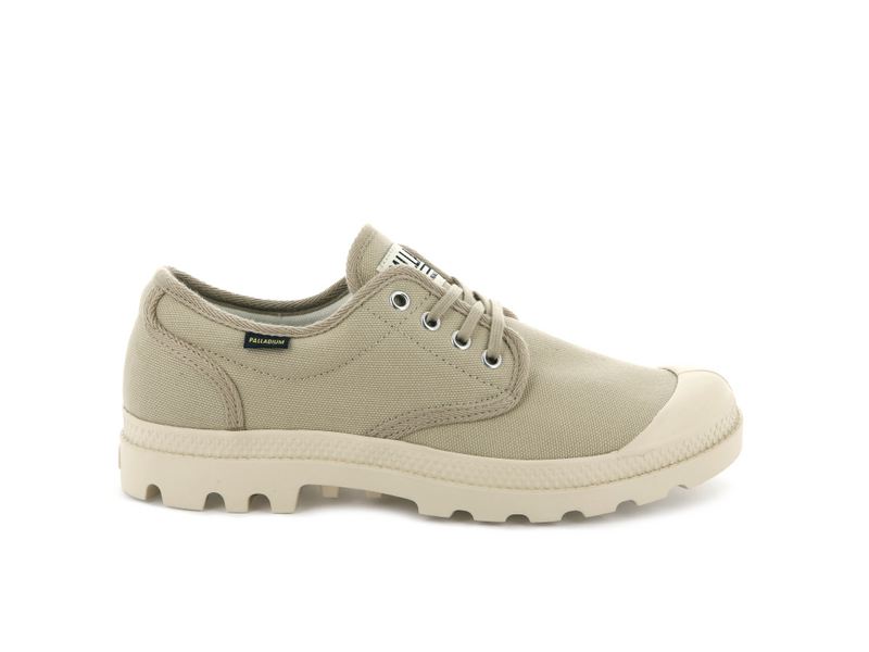 Kids\' Palladium Pampa Oxford Originale Low Tops Olive | UAE  TQHDJ1043