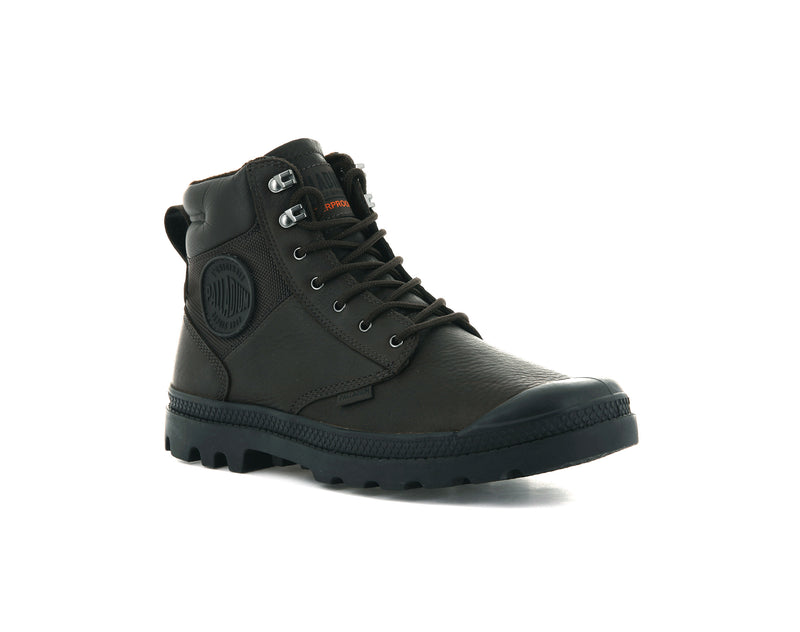 Kids' Palladium Pampa Shield Wp+ Lth Boots Dark Brown | UAE  RUVSX8091