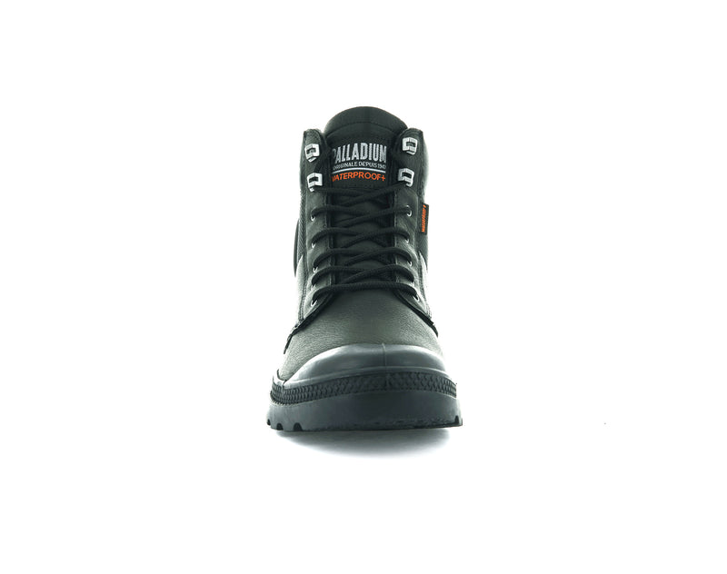 Kids' Palladium Pampa Shield Wp+ Lth Boots Black | UAE  XJNPA4362