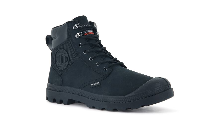 Kids' Palladium Pampa Shield Wp+ Lux Boots Black | UAE  QSHMU1053