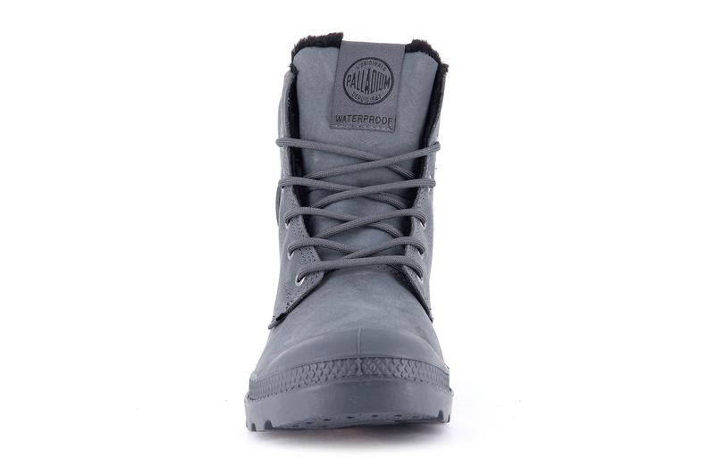 Kids' Palladium Pampa Sport Cuff Wps Boots Dark Grey | UAE  JZDLI3068