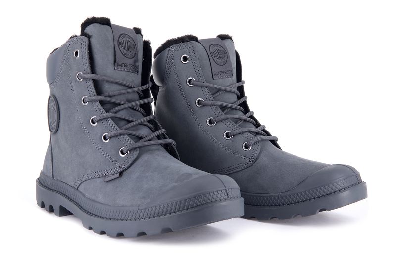 Kids' Palladium Pampa Sport Cuff Wps Boots Dark Grey | UAE  JZDLI3068