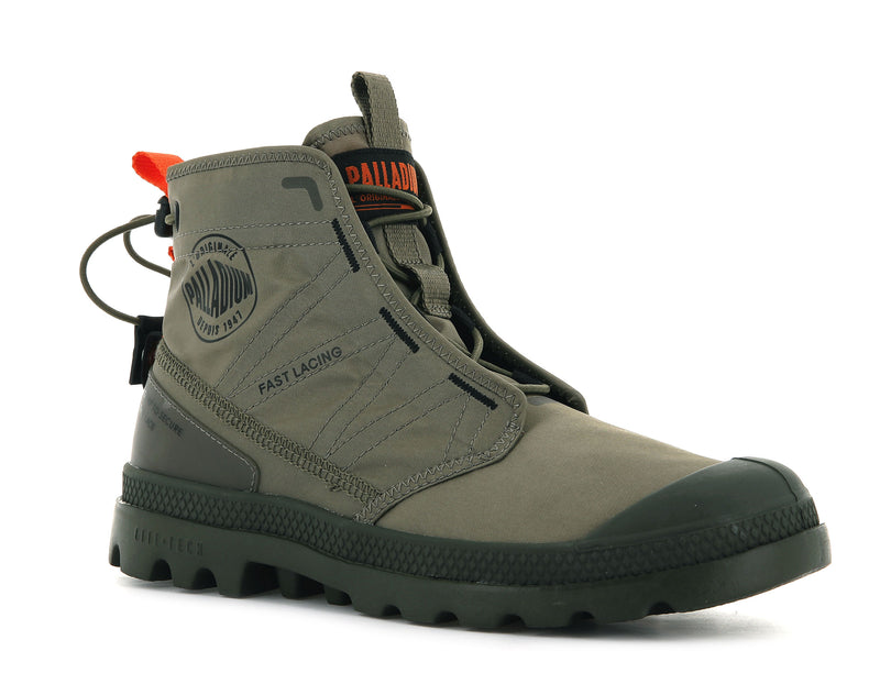 Kids' Palladium Pampa Travel Lite Boots Olive | UAE  DTFSK3917