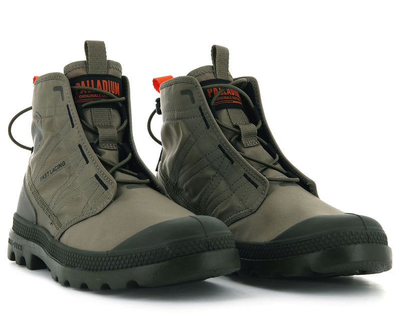 Kids' Palladium Pampa Travel Lite Boots Olive | UAE  DTFSK3917