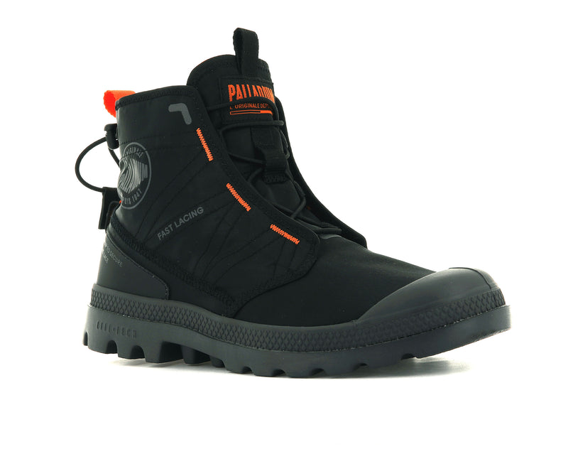 Kids' Palladium Pampa Travel Lite Boots Black | UAE  FYPDQ2567