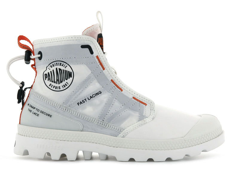 Kids\' Palladium Pampa Travel Lite Boots White | UAE  NMPKR1947