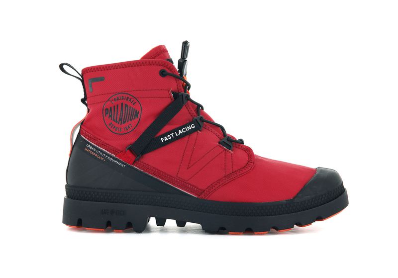 Kids\' Palladium Pampa Travel Lite+ Waterproof Boots Red | UAE  ITLFM6345