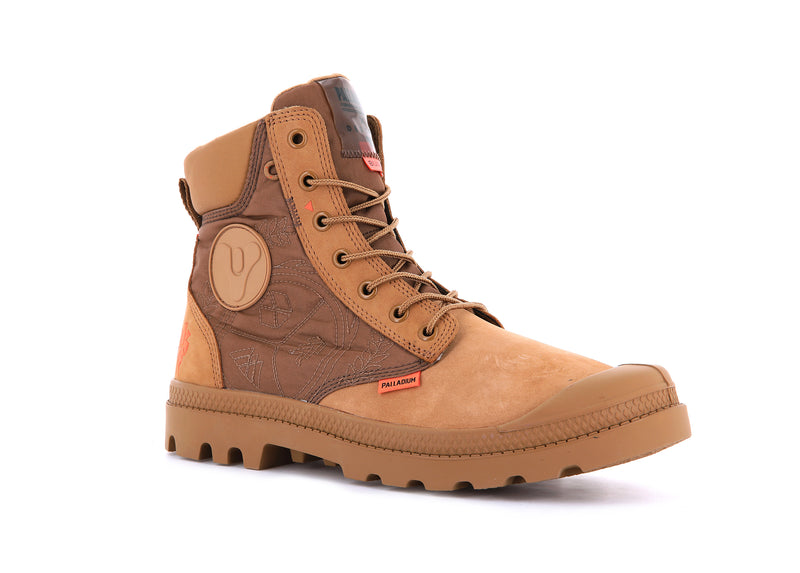 Kids' Palladium Pampa X Destiny Waterproof Boots Brown | UAE  XCBVN8295