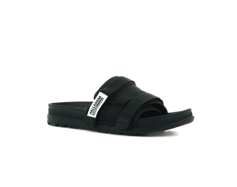 Kids' Palladium Solea Slides Black | UAE  VTDUN6895