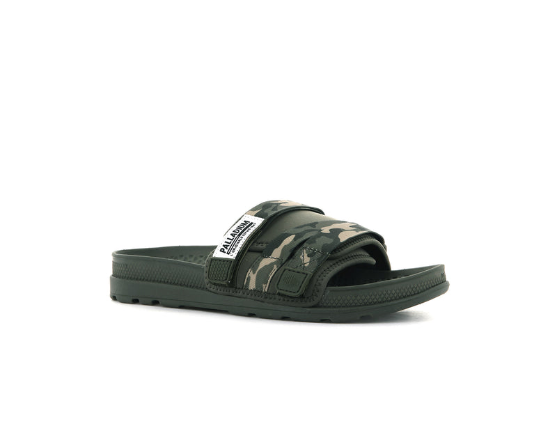 Kids' Palladium Solea Slides Olive | UAE  QDVPC8691