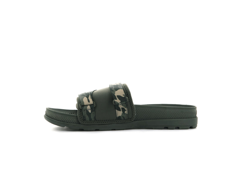 Kids' Palladium Solea Slides Olive | UAE  QDVPC8691