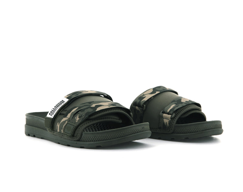 Kids' Palladium Solea Slides Olive | UAE  QDVPC8691